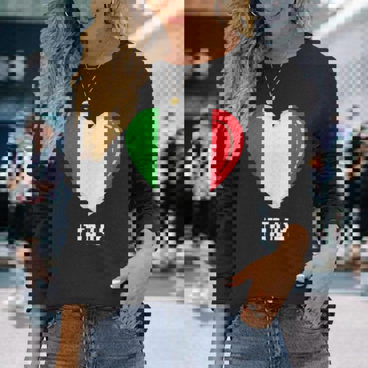 イタリア国旗シャツ 長袖Tシャツ 彼女への贈り物