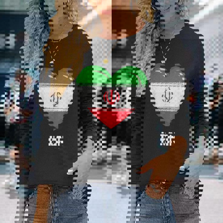 イラン国旗シャツ 長袖Tシャツ 彼女への贈り物