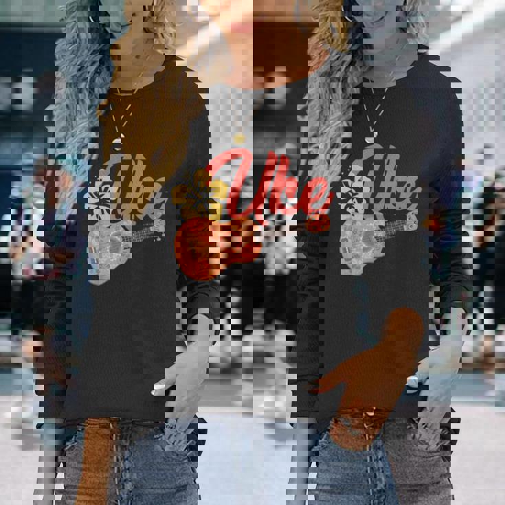 ウクレレギターギタリスト楽器 長袖Tシャツ 彼女への贈り物