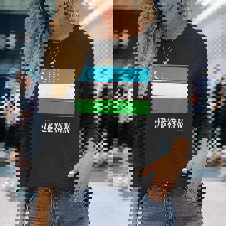 ウズベキスタン ウズベキスタン国旗 長袖tシャツ 長袖Tシャツ 彼女への贈り物