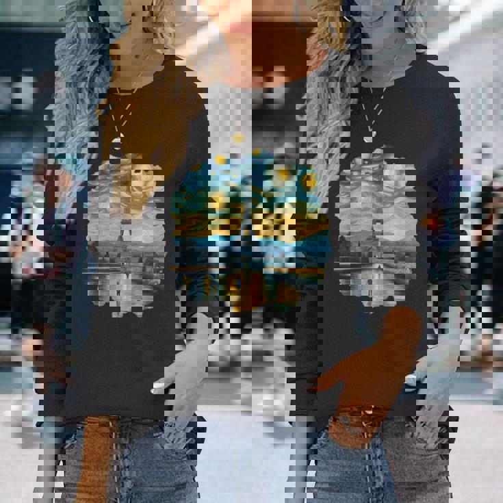 エッフェル塔 アートワーク ルーヴル美術館 フランス観光 パリ 長袖Tシャツ 彼女への贈り物