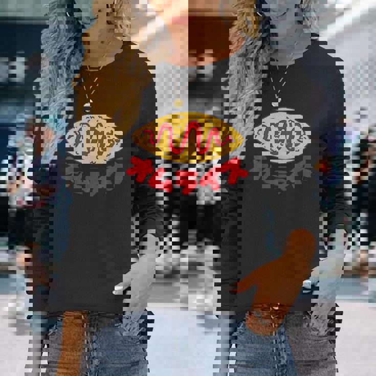 オムライス かわいい オムライス ケチャップ ライス Omurice 長袖Tシャツ 彼女への贈り物