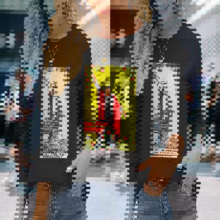 オリジナルrider Waite Deckからのマジシャンビンテージタロットカード 長袖Tシャツ 彼女への贈り物