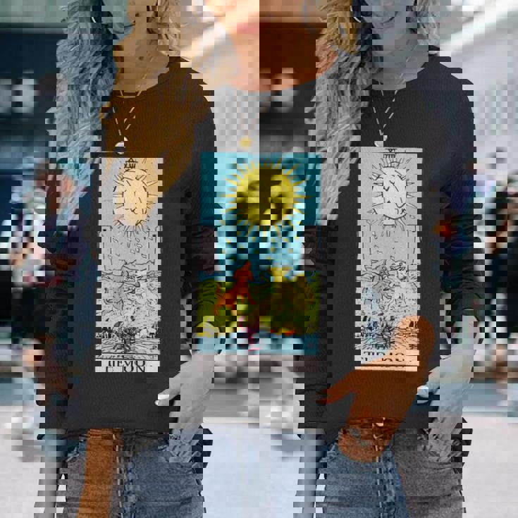 オリジナルのrider Waite Deckのムーンヴィンテージタロットカード。 長袖tシャツ 長袖Tシャツ 彼女への贈り物