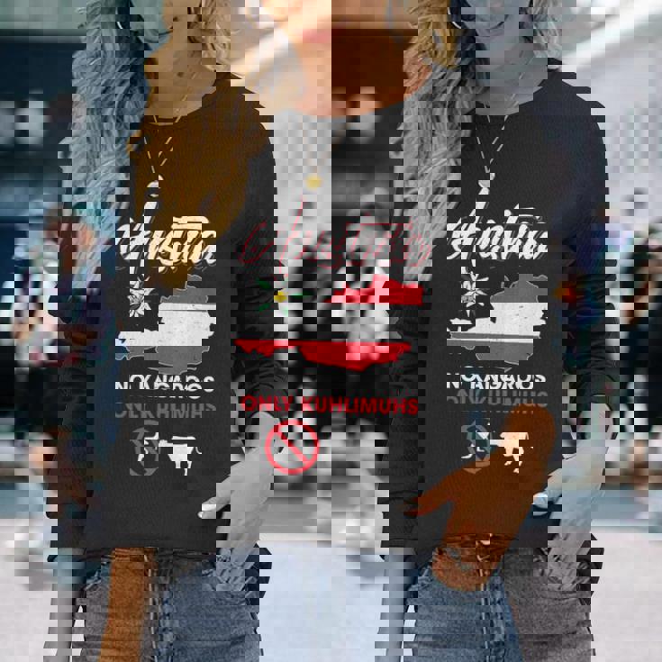 オーストリアのカンガルーなし オーストリアのカンガルーなし 長袖tシャツ 長袖Tシャツ 彼女への贈り物