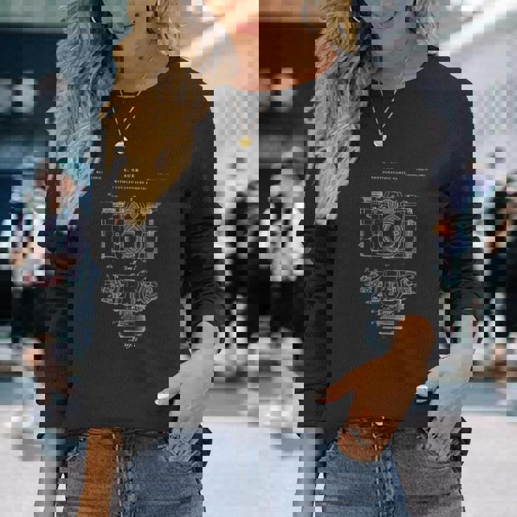 カメラ特許 アンティークtシャツ 長袖Tシャツ 彼女への贈り物