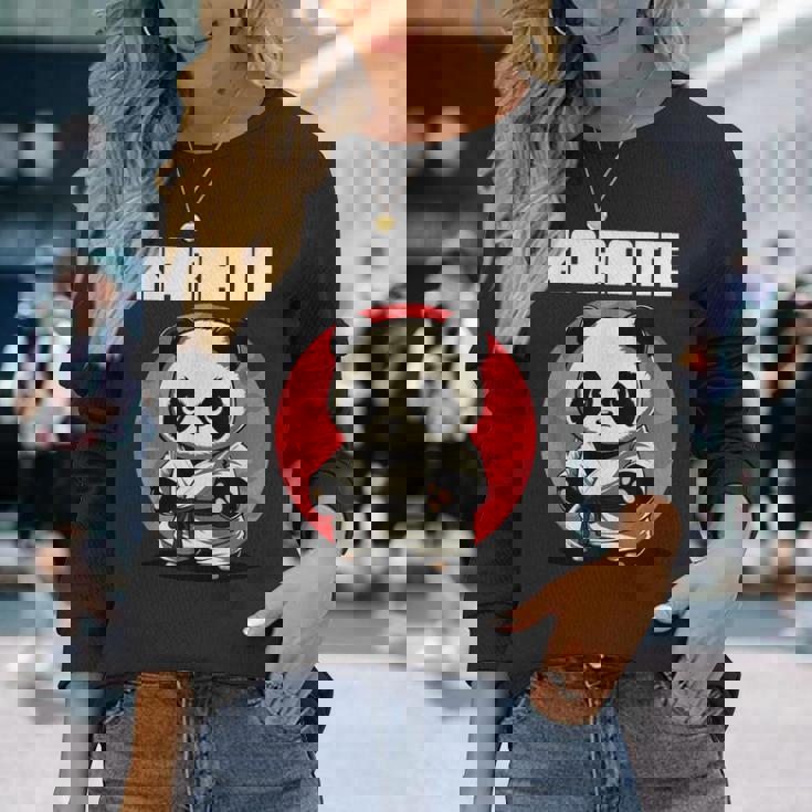 カラテカと空手パンダ 長袖Tシャツ 彼女への贈り物