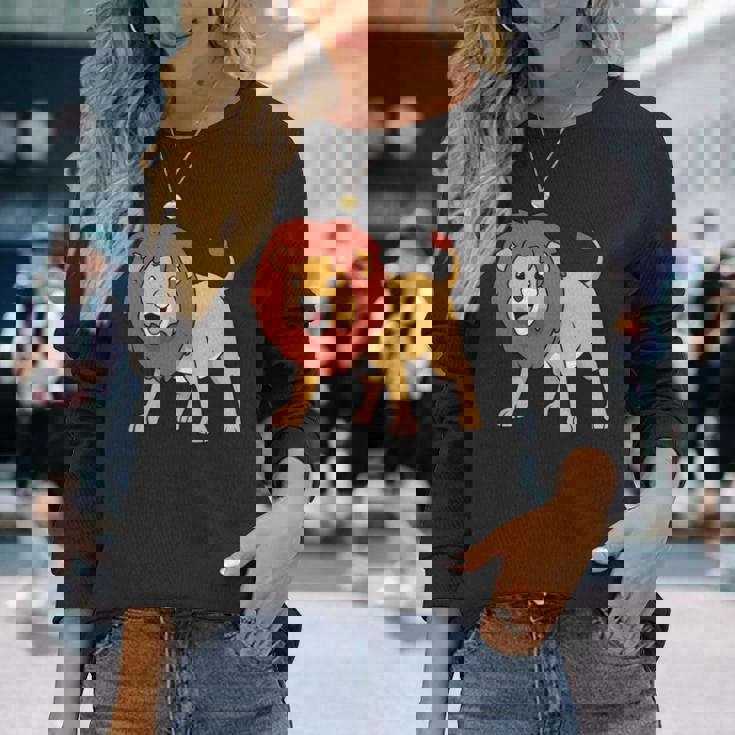 カワイイライオン 長袖tシャツ 長袖Tシャツ 彼女への贈り物