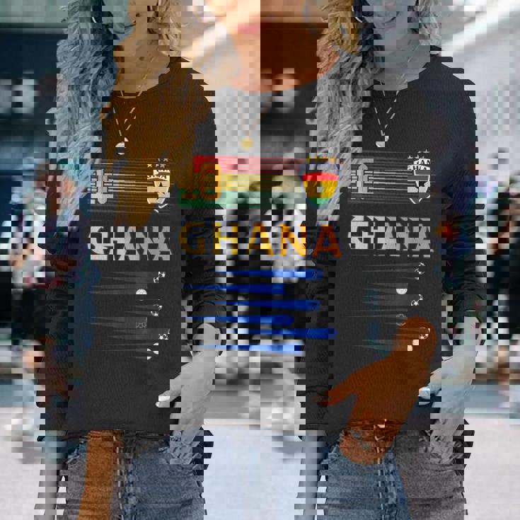 ガーナ サッカージャージ ガーナ国旗 サッカー愛好家 長袖Tシャツ 彼女への贈り物