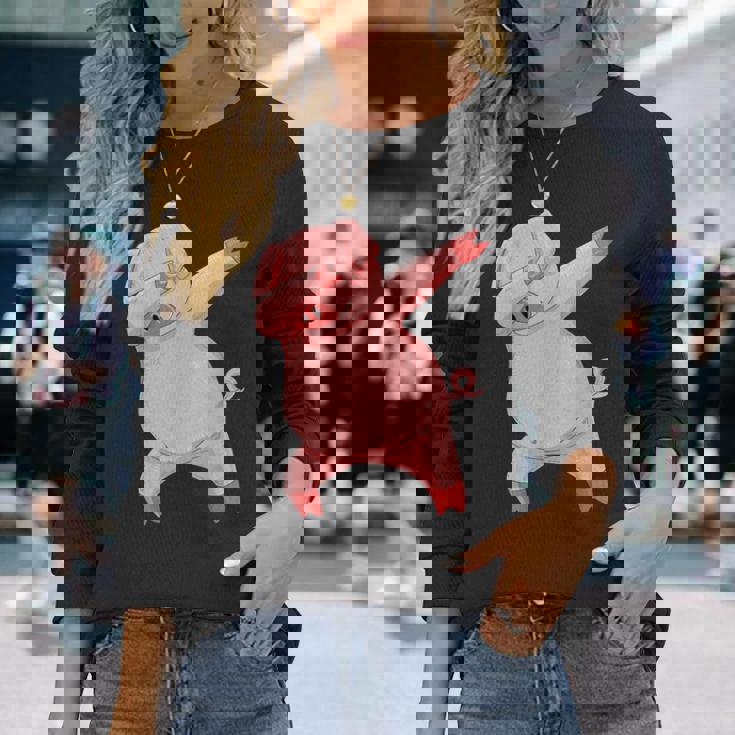 キッズ ダビングピグレット 服 ダブ ダンス 衣装 農家 ギフト 豚 長袖Tシャツ 彼女への贈り物