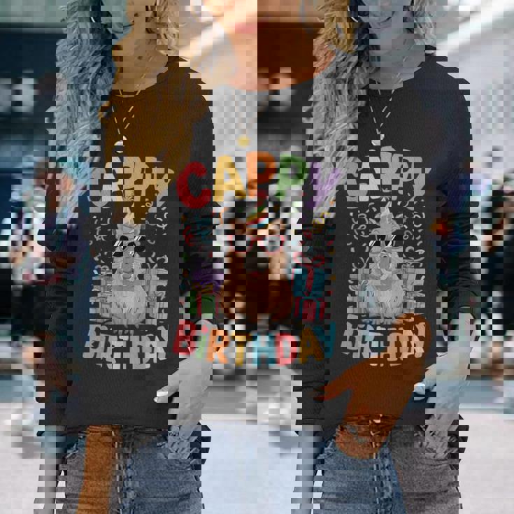 キャッピー・バースデー・カピバラ愛好家 バースデー・カピバラcappy Birthday 長袖Tシャツ 彼女への贈り物