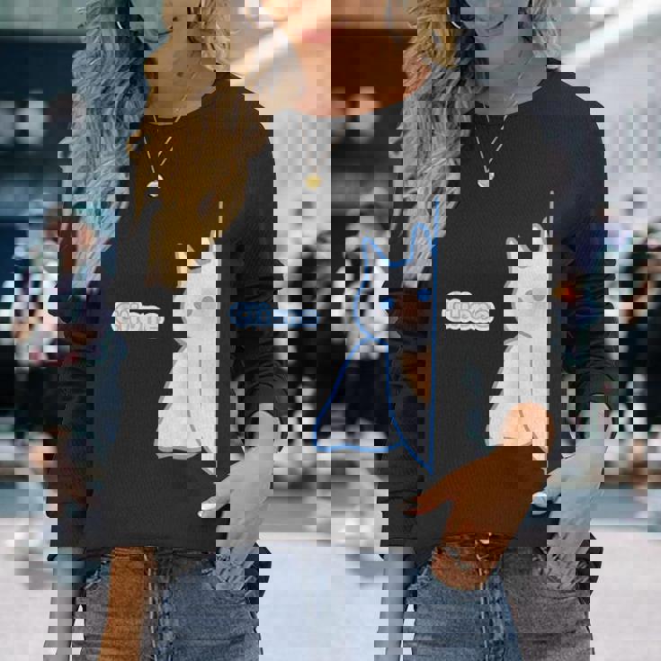 クリオネ『あそぶ？』【どうぶつ フレンズ】ポップ ゆるくて かわいい キャラ イラスト 長袖Tシャツ 彼女への贈り物