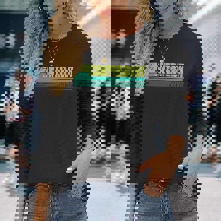 グリーン レトロ ヴィンテージ カンタベリー シティ ビレッジ イングランド Uk 長袖tシャツ 長袖Tシャツ 彼女への贈り物