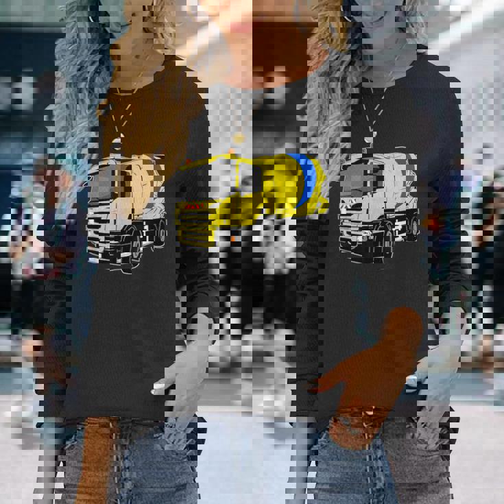 コンクリートミキサー車 長袖Tシャツ 彼女への贈り物