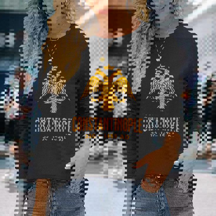 コンスタンティノープル ビザンツ帝国のシンボル 長袖Tシャツ 彼女への贈り物