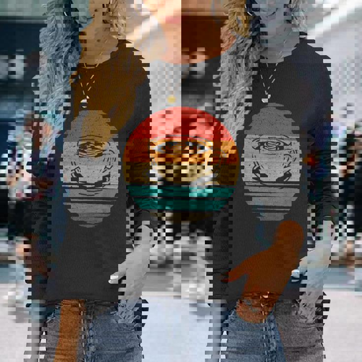 コーヒー レトロスタイル ビンテージ 長袖Tシャツ 彼女への贈り物