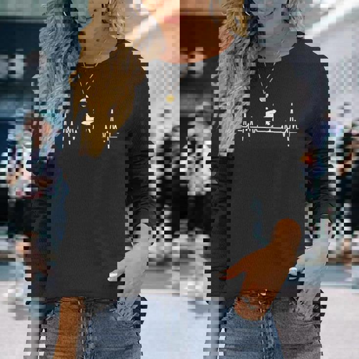 サーファー ハートビート サーフィン サーフボード サーフラバー メンズ ボーイズ ビーチ 長袖Tシャツ 彼女への贈り物