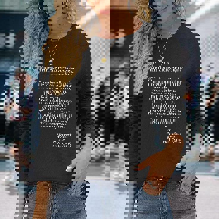 シェイクスピアの名言 To Thine Ownelf Be True Hamlet 長袖Tシャツ 彼女への贈り物