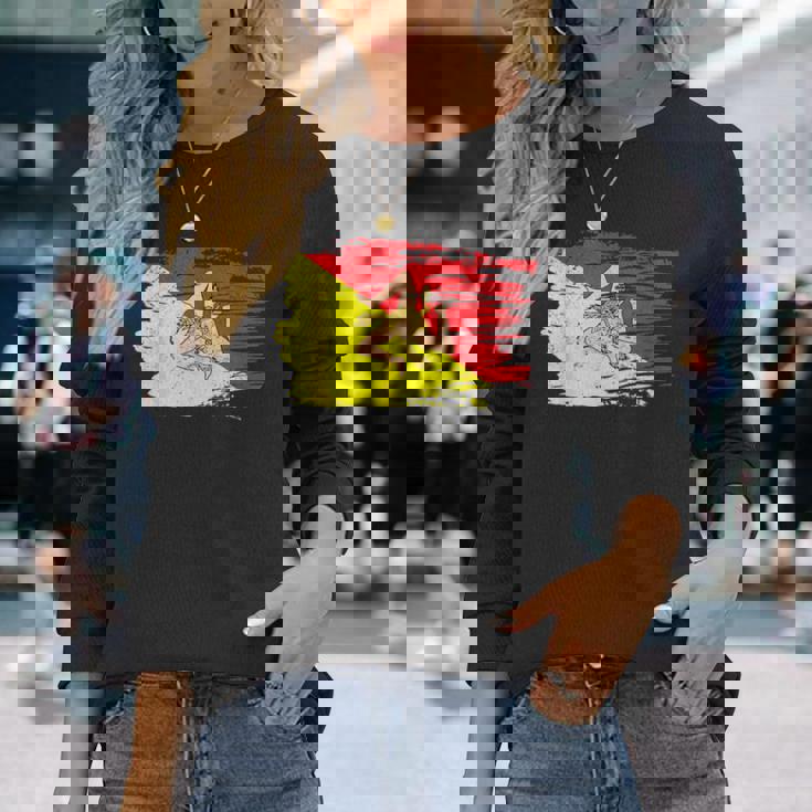 シチリア国旗 シチリア州パレルモ イタリア 長袖Tシャツ 彼女への贈り物