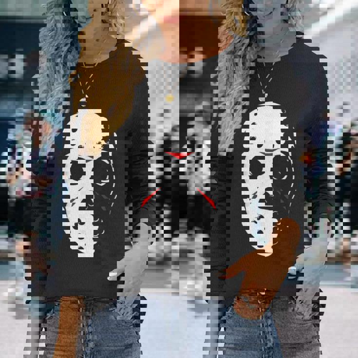 ジェイソンホッケーマスク ハロウィンシャツ 13日の金曜日 長袖Tシャツ 彼女への贈り物