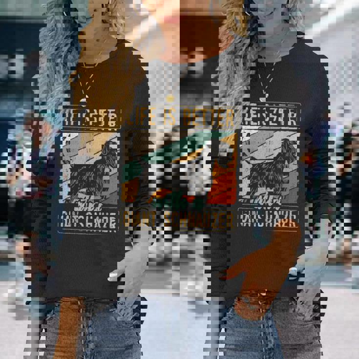 ジャイアント・シュナウザーの発言 シュナウザーの犬 長袖Tシャツ 彼女への贈り物