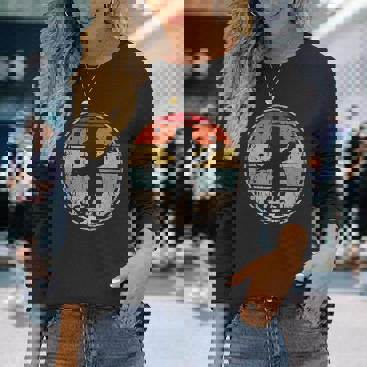 ジャグリングピエロ面白いサーカスジャグラー 長袖Tシャツ 彼女への贈り物