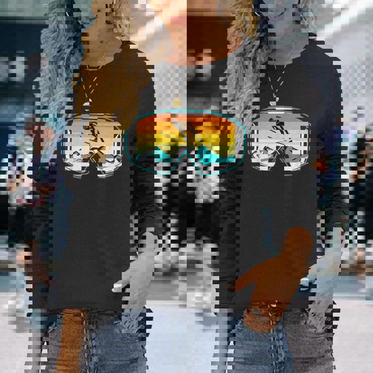 スキー 山 スキー ジャンプ 長袖Tシャツ 彼女への贈り物