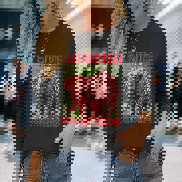 ストロベリーエレファントキッズ ブレイン エレファントゥッチ ストロベルルッチ 長袖Tシャツ 彼女への贈り物