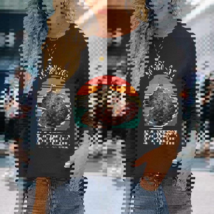 ストーンフィッシュ レトロ ミーム メンズ レディース キッズ 長袖Tシャツ 彼女への贈り物