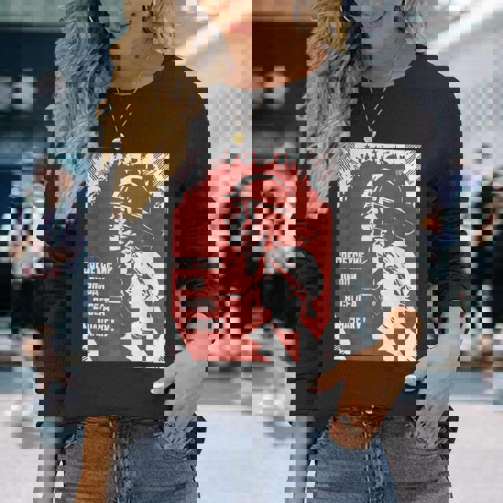 ソビエト連邦 ワーキングクラス プロパガンダポスター Cccp 長袖Tシャツ 彼女への贈り物