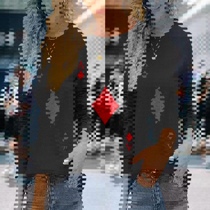 ダイヤのエース トランプ シャツ イージー ハロウィン コスチューム 長袖Tシャツ 彼女への贈り物