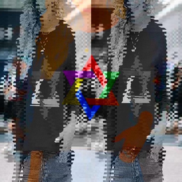 ダビデの星 Lgbt 長袖Tシャツ 彼女への贈り物