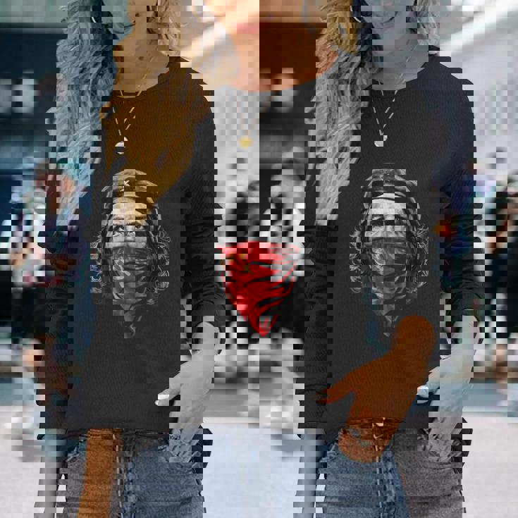 チェゲバラソビエトハンマーと鎌 レッドバンダナ 長袖Tシャツ 彼女への贈り物