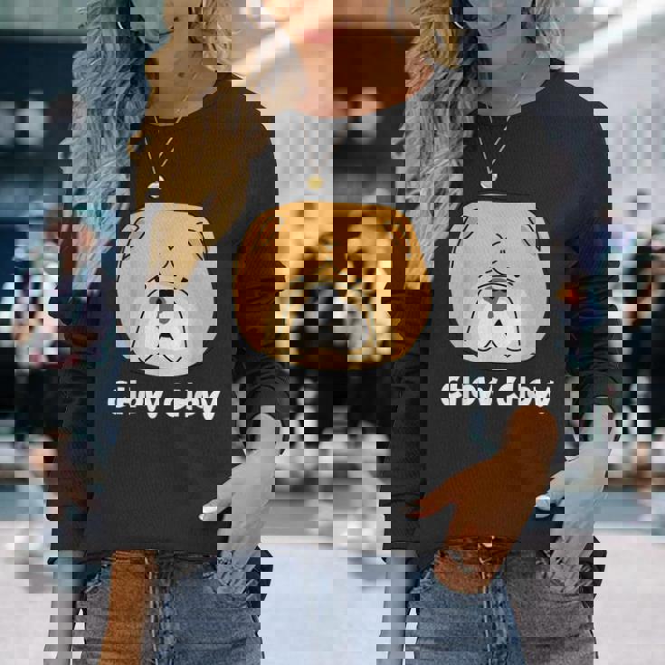 チャウチャウ 脂肪と可愛い ドッグブリード ふわふわチャウチャウ 長袖Tシャツ 彼女への贈り物