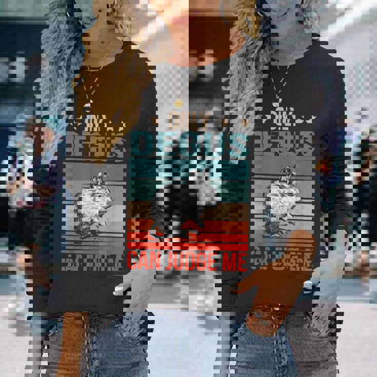 デグーは私を判断できる 齧歯類 デグー 長袖Tシャツ 彼女への贈り物