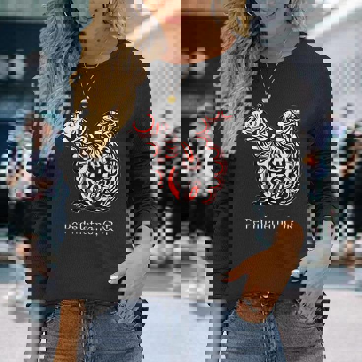 トライバル リス ペンドルトン オレゴン Pnw ネイティブアメリカン 長袖Tシャツ 彼女への贈り物