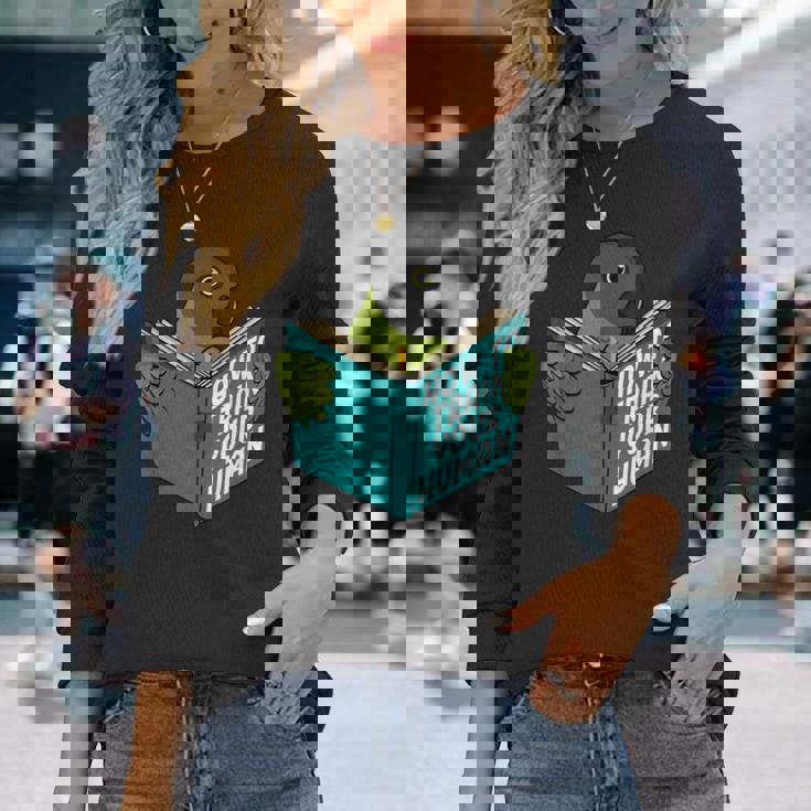 トレイン・ユア・ヒューマン I ブック・パロット I セネガルオウム 長袖Tシャツ 彼女への贈り物