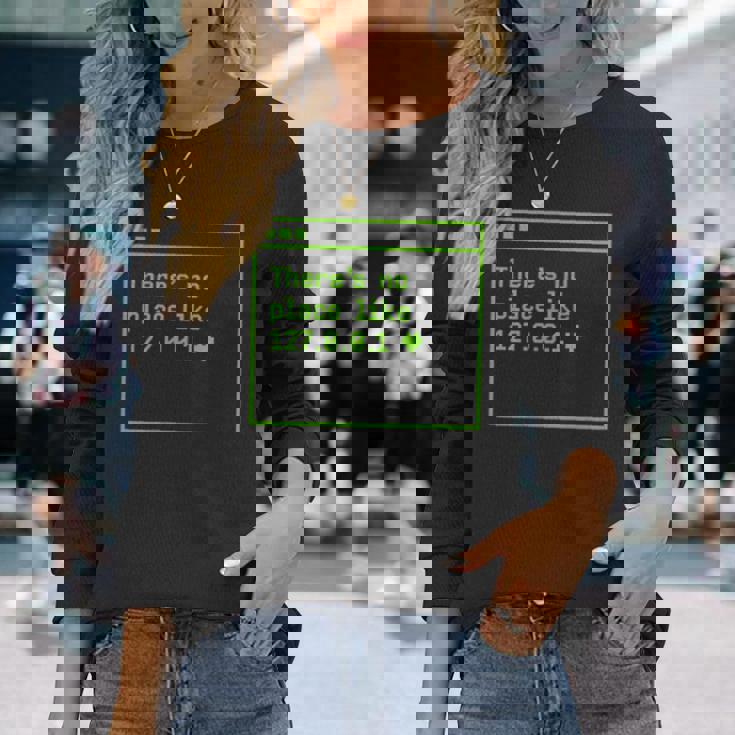 ドイツ語のテキストipを使用した127001ギフトアイデアのような場所はありません 長袖Tシャツ 彼女への贈り物