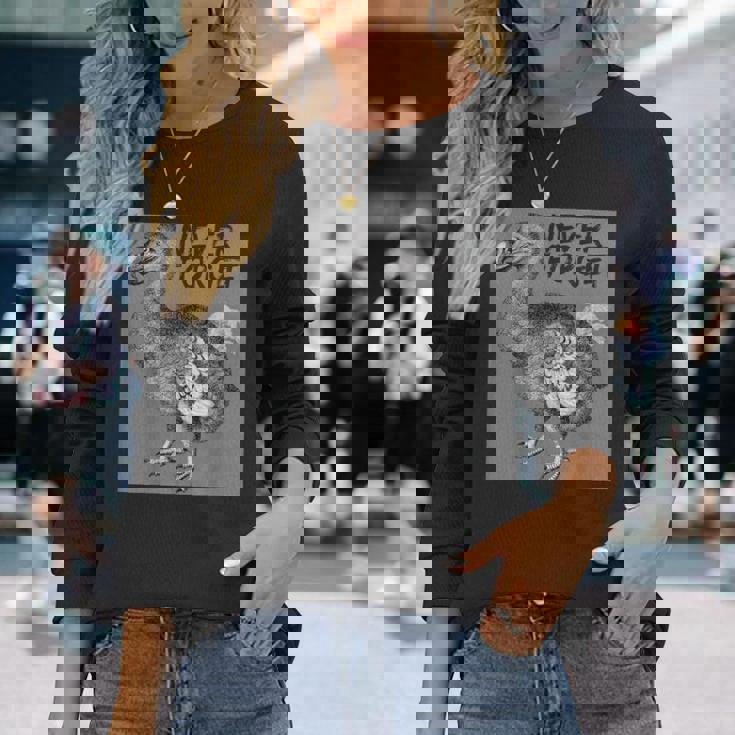 ドードー鳥、決して忘れない、動物種、ハト、ドローン、ドードー 長袖Tシャツ 彼女への贈り物