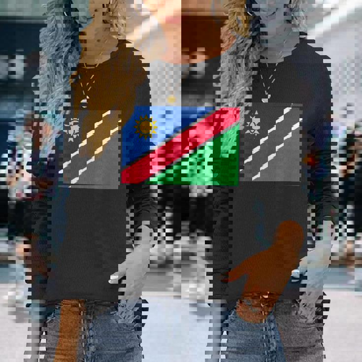 ナミビアの国旗 長袖Tシャツ 彼女への贈り物