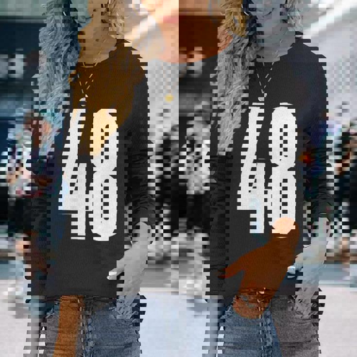 ナンバーフォーティーエイト 48 スポーツチーム制服 誕生日 48 長袖Tシャツ 彼女への贈り物