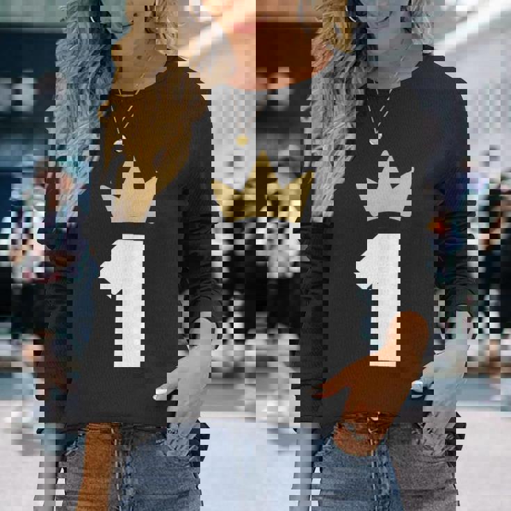 ナンバーワン 王冠 1年 1周年 長袖Tシャツ 彼女への贈り物