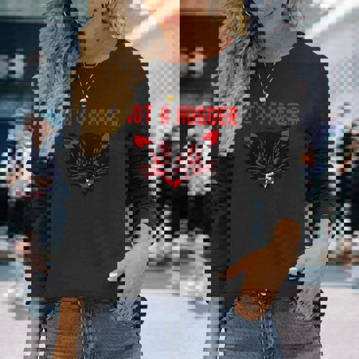 ハガーじゃない、かわいいシューという音がする黒猫 地獄の子猫 キティ 長袖Tシャツ 彼女への贈り物