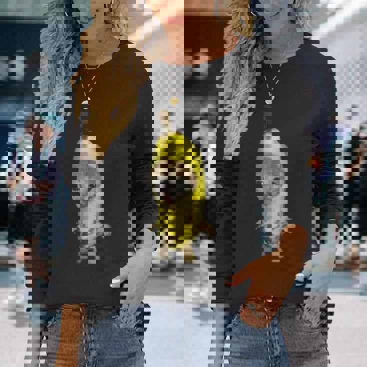 バナナキャット ファニーミーム 長袖Tシャツ 彼女への贈り物