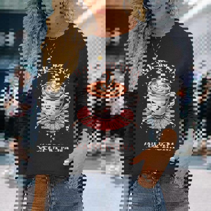 バレリーナ カプチーノ ミーム ブレイン イタリアン 長袖Tシャツ 彼女への贈り物