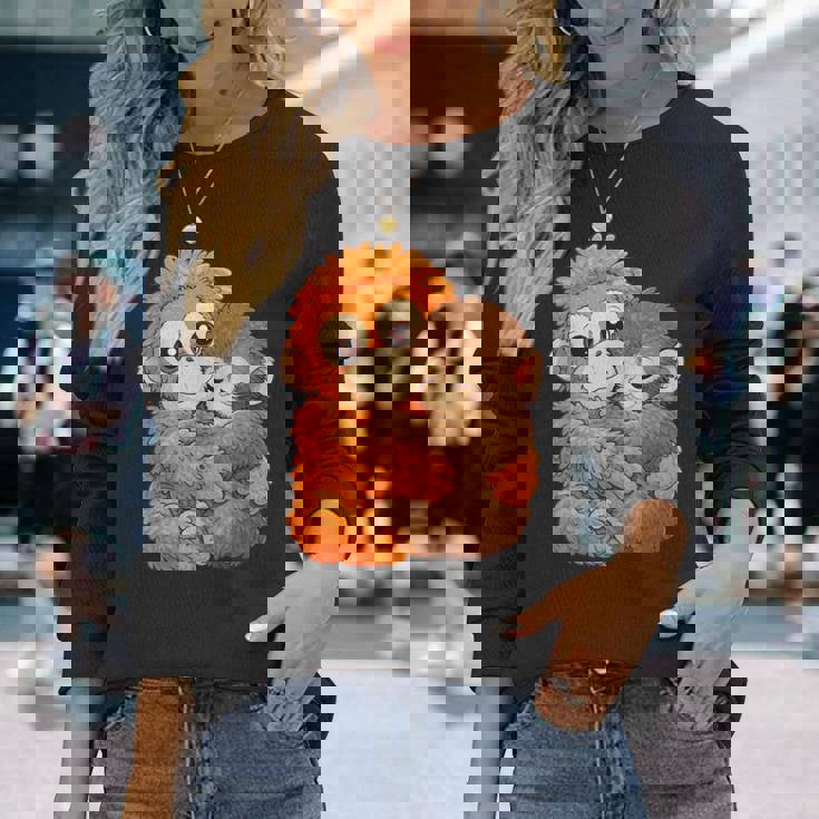 パンチくんとぬいぐるみ パンチザモンキー ニホンザル 長袖Tシャツ 彼女への贈り物