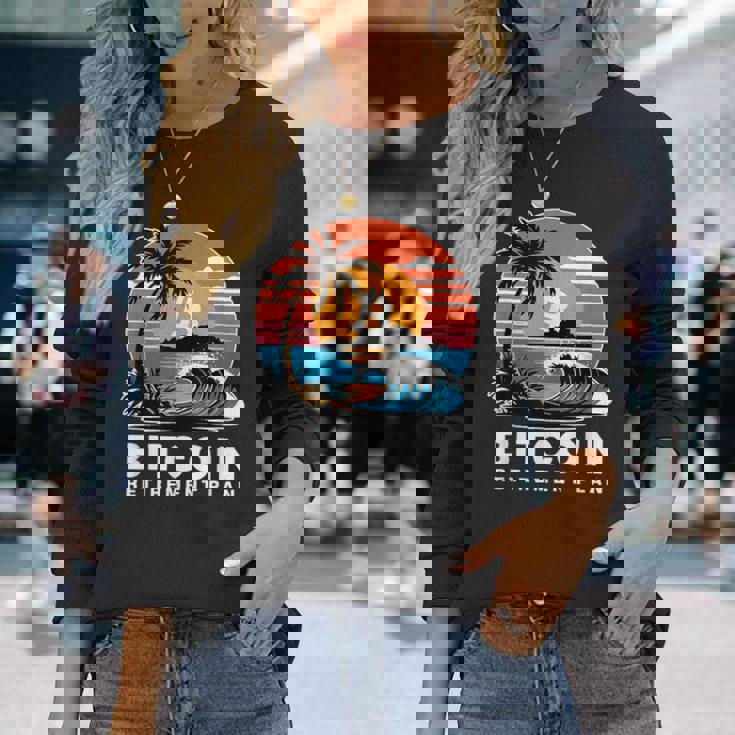 ビットコイン退職プラン Btc暗号取引 暗号通貨 長袖Tシャツ 彼女への贈り物