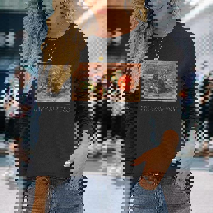 ピエール・オーギュスト・ルノワール作 ザクロとイチジク 長袖Tシャツ 彼女への贈り物