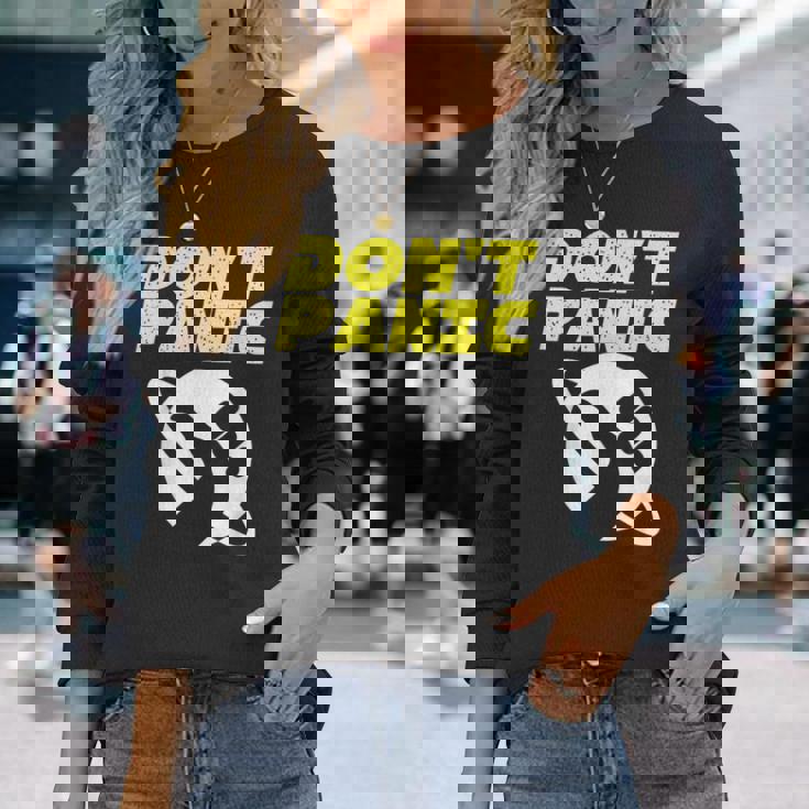 ファンアート ヒッチカーの銀河ガイド ドントパニック 長袖Tシャツ 彼女への贈り物