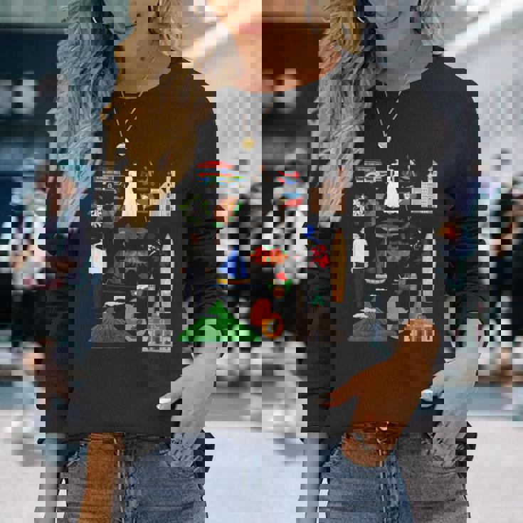 フィリピン フィリピンのアイコン お土産旅行 長袖Tシャツ 彼女への贈り物